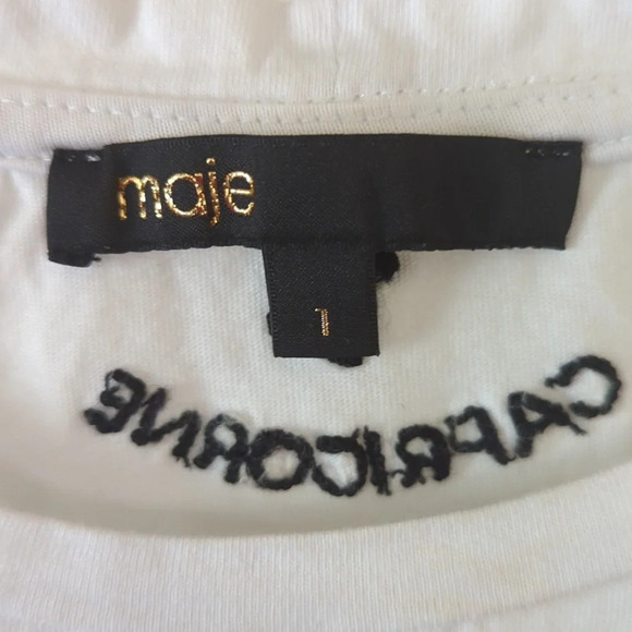 Maje Embellished Capricorn cotton T-shirt top - Picture 4 of 7